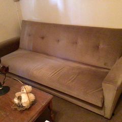 Solid Bed settee sofa in brown corduroy