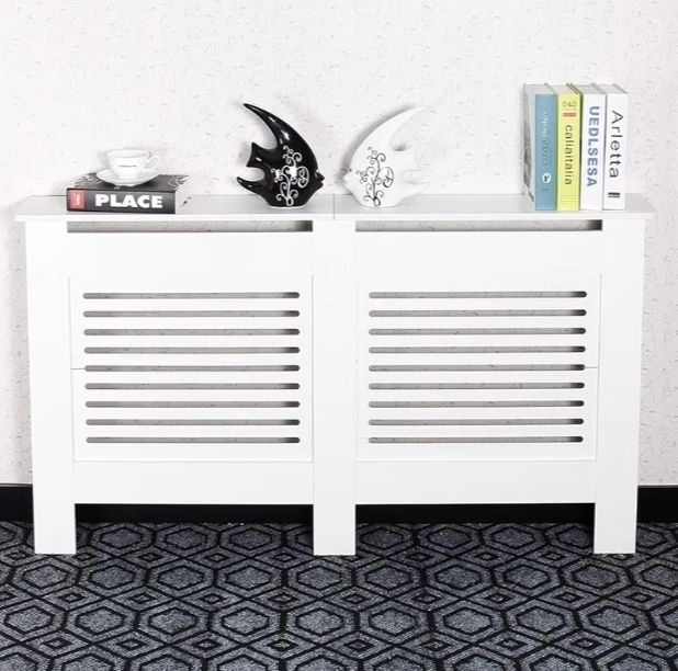 Cabinet MDF Horizontal Modern Design White Decorative for Living Room Bedroom L 152cm