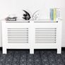 Cabinet MDF Horizontal Modern Design White Decorative for Living Room Bedroom L 152cm Image 2