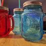 Engraved Coloured Glass Mason Jars with Metal Lid Image 5