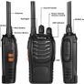 2Pcs Rechargeable Walkie Talkies Long Range 2 Way Radio + Original Earpieces Walky Talky 16CH Single Band Supports VOX LED Light Voice Prompt for Biking and Hiking (FREE POSTAGE) Image 2