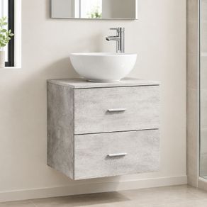 Wall-Mounted Sink Vanity Set With 2 Drawers