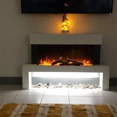Electric fireplace.