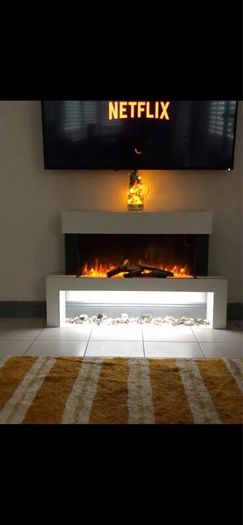 Electric fireplace.