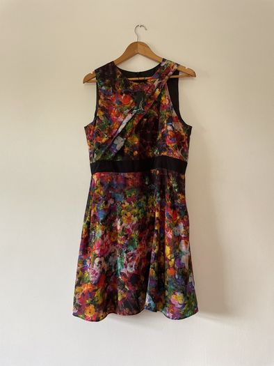 Stunning Teatro multicoloured occasion dress size 16 New