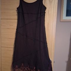 Dark purple camisole dress with lace hem