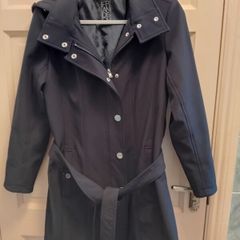 vintage navy trench style coat