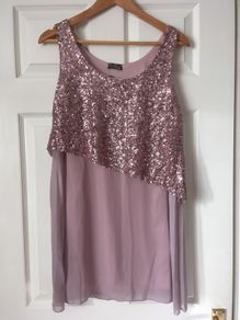Pink Sequinned Top - New with Tags - Size 12