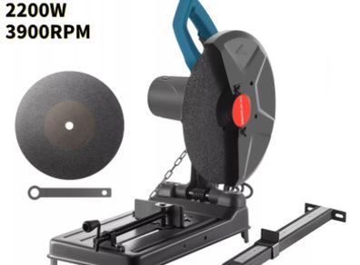BRAND NEW 355mm Metal Chop Saw Base W/ 14in Blade Spark Shield 2200W Electric Adjustable Dry Chainsaw Steel Aluminum Cutting Machine