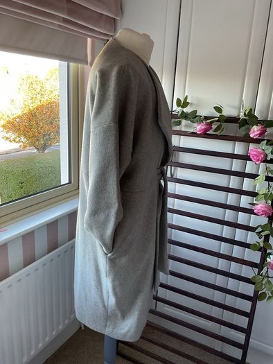 coat Paisie grey coat with tie belt oversized size 10