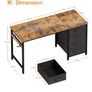 Computer Desk with Drawers, 120 x 48 cm Office Desk with Storage & Headphone for Small Spaces, Reversible Small Study Table for Home Office, Vintage Brown Image 3