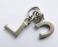 Genuine Links of London Sterling Silver Red Letters Charm