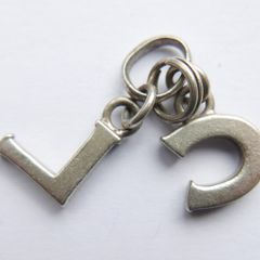 Genuine Links of London Sterling Silver Red Letters Charm