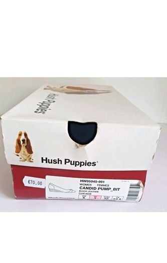 Hush Puppies Candid Pump Bit Black Leather Wedge Shoes UK3 EU36 New Boxed  CAN POST