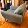 Teal upholstered armchairs Image 3