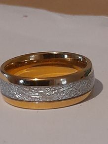 Tungsten carbride ring 14ct gold plated