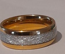 Tungsten carbride ring 14ct gold plated