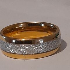 Tungsten carbride ring 14ct gold plated