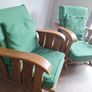 Pair of green arm chairs. Image 5