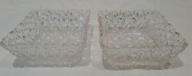 Vintage Daisy and button clear glass dish