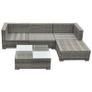 5 Piece Garden Lounge Set with Cushions Poly Rattan Grey (FREE SHIPPING) Image 3