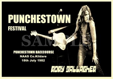 Rory Gallagher concert poster Punchestown Racecourse 1982 A3 Size Replica