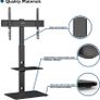 Universal Floor TV Stand for 30-70 inch LED OLED LCD Plasma Flat Curved Screens, Height Adjustable Tall TV Stand with 2-Tier Tempered Glass Shelves up to 40KG, Max VESA 600x400mm (FREE POSTAGE) Image 5