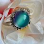 Sterling Silver Opalite Halo Ring Image 3