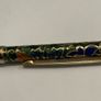 Cloisonne Floral Ink Pen : Vintage (1990) green and gold Image 7