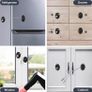 2 PCS Fridge Locks Cupboard Locks for Children, Child Locks for Children with Keys, Black Child Safety Cupboard Locks, Baby Door Safety Locks with Sturdy Wire Rope for Household and Office Image 2