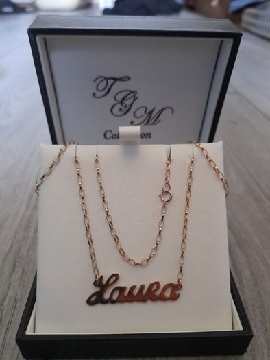 9k gold Laura name chain