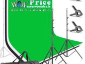 44335 2 x 3m Stand + 1.8x2.8m Muslin Black, White, Green Background