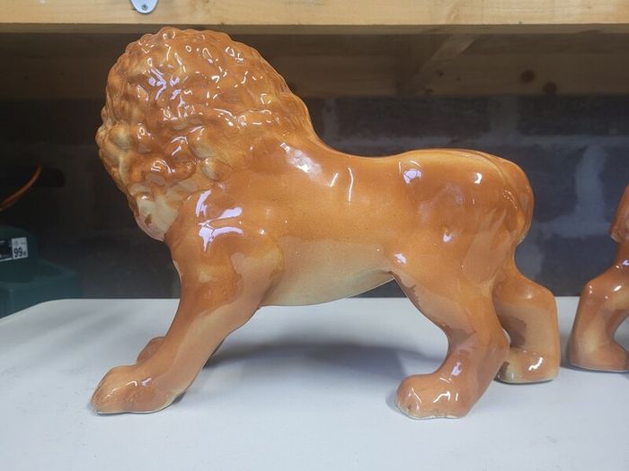 Pair Staffordshire Standing Lions