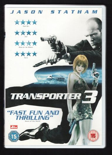 Transporter 3 DVD Movie staring Jason Statham, Natalya Rudakova & Francois Berleand