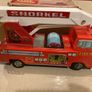 Yonezawa Japan Tin Battery Operated Snorkle Fire Engine Mint in Box Image 2