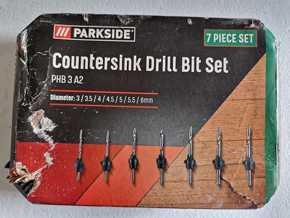 Parkside 7 piece countersink drill bit set