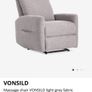 VONSILD Massage Chair Light Grey Image 7