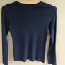 Size 10-11 long sleeved Benetton navy top Image 3