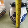 Vintage  Handmade Cobalt Blue And Gray Vease. Image 5