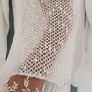 Boutique white cotton and lace long sleeve top - ONE SIZE (Fit 10-16UK) Image 5