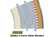 Scalextric C8238: 8x NEW Radius 4 Outer Borders Barriers