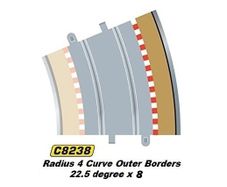 Scalextric C8238: 8x NEW Radius 4 Outer Borders Barriers