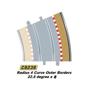Scalextric C8238: 8x NEW Radius 4 Outer Borders Barriers