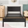 Single Bed Frame with Wooden Headboard and Footboard Image 3