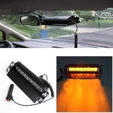 LED Car Warning Light Front Flashing Windshield Glass Light 8led Flash Opening Light Yellow