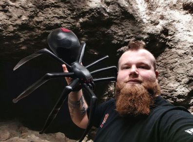 leather spider sculpture