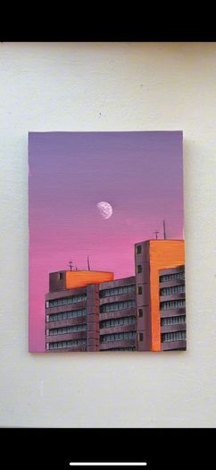 Original oil painting on canvas board