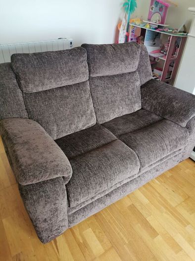 3 seater and 2 seater brown sofas