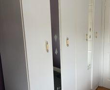 Large White Wardrobe 4 Door with Mirrors