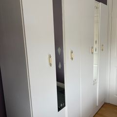 Large White Wardrobe 4 Door with Mirrors
